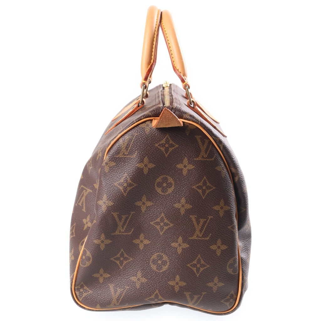 LOUIS VUITTON(ルイヴィトン) モノグラム スピーディー30 ハンドバッグ ボストンバッグ ブラウン レザー×PVC M41526 ゴールド金具 レディース