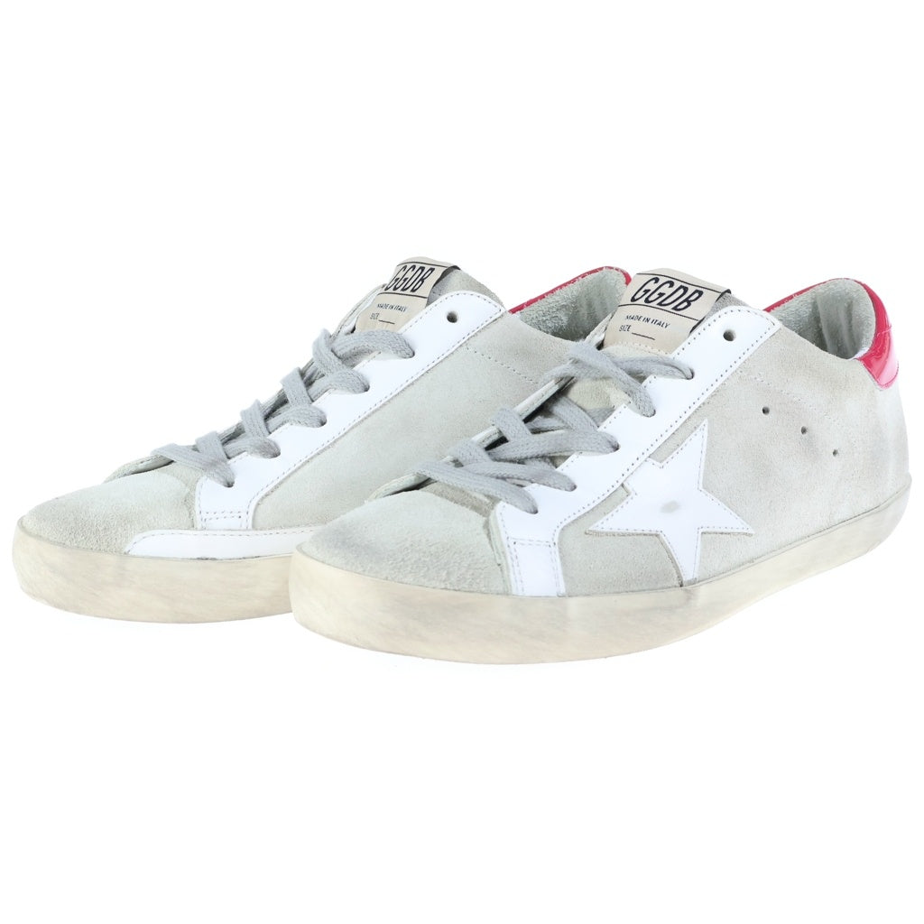 GOLDEN GOOSE DELUXE BRAND(ゴールデングースデラックスブランド) PAINT SUPER STAR スエード ローカットスニーカー ベージュ×ピンク レディース