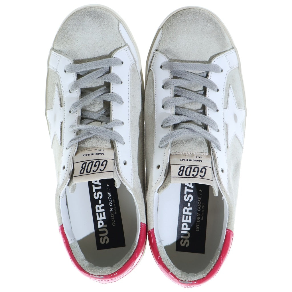 GOLDEN GOOSE DELUXE BRAND(ゴールデングースデラックスブランド) PAINT SUPER STAR スエード ローカットスニーカー ベージュ×ピンク レディース