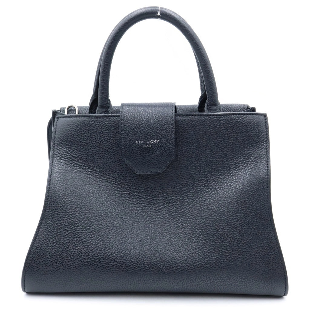 GIVENCHY(ジバンシィ) オブセディア レザー 2WAY ハンド ショルダーバッグ シルバー金具 ブラック レディース