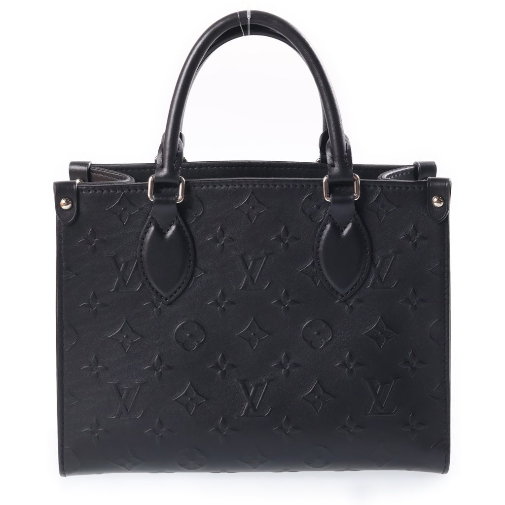 LOUIS VUITTON(ルイヴィトン) モノグラム ボールド オンザゴー PM 2WAYハンドバッグ ショルダーバッグ ブラック レザー M14576 シルバー金具 レディース