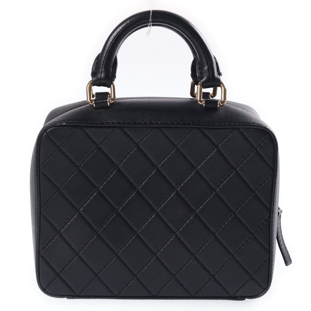 CHANEL(シャネル) マトラッセ ヴァニティケース 2WAYハンドバッグ ショルダーバッグ ブラック カーフスキン AS1286 ゴールド金具 レディース