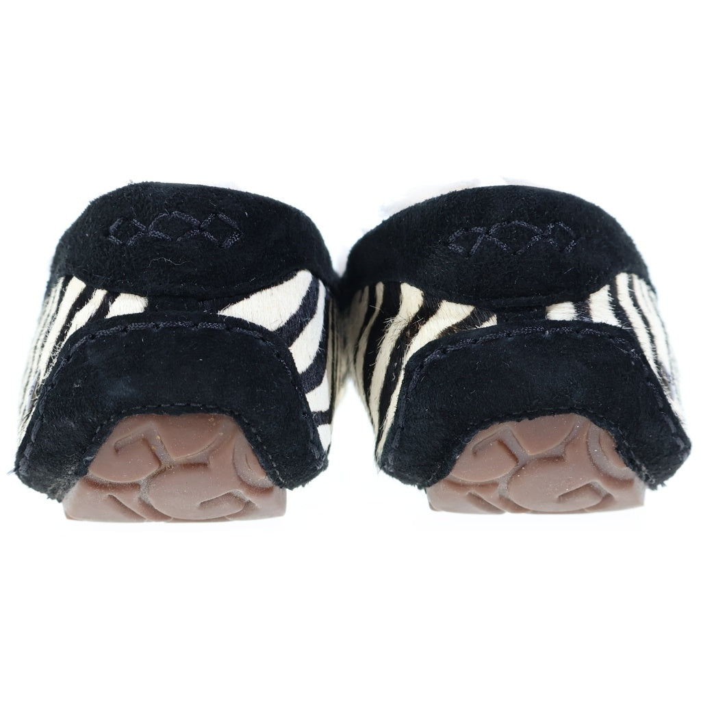 UGG(アグ) ゼブラ柄 ムートンフラットシューズ ローファー ホワイト×ブラック #38 レディース
