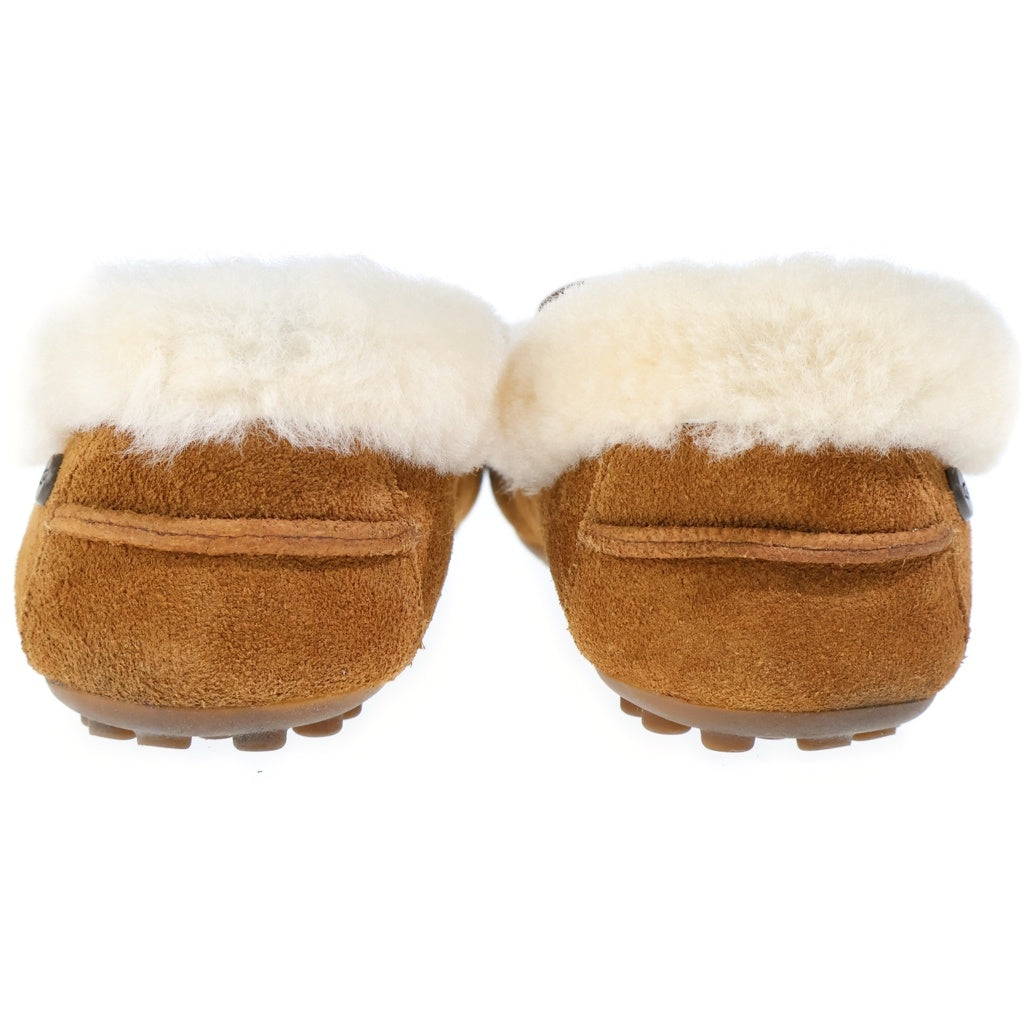 UGG(アグ) ボア ムートンフラットシューズ フラットパンプス ブラウン×ベージュ #38 レディース