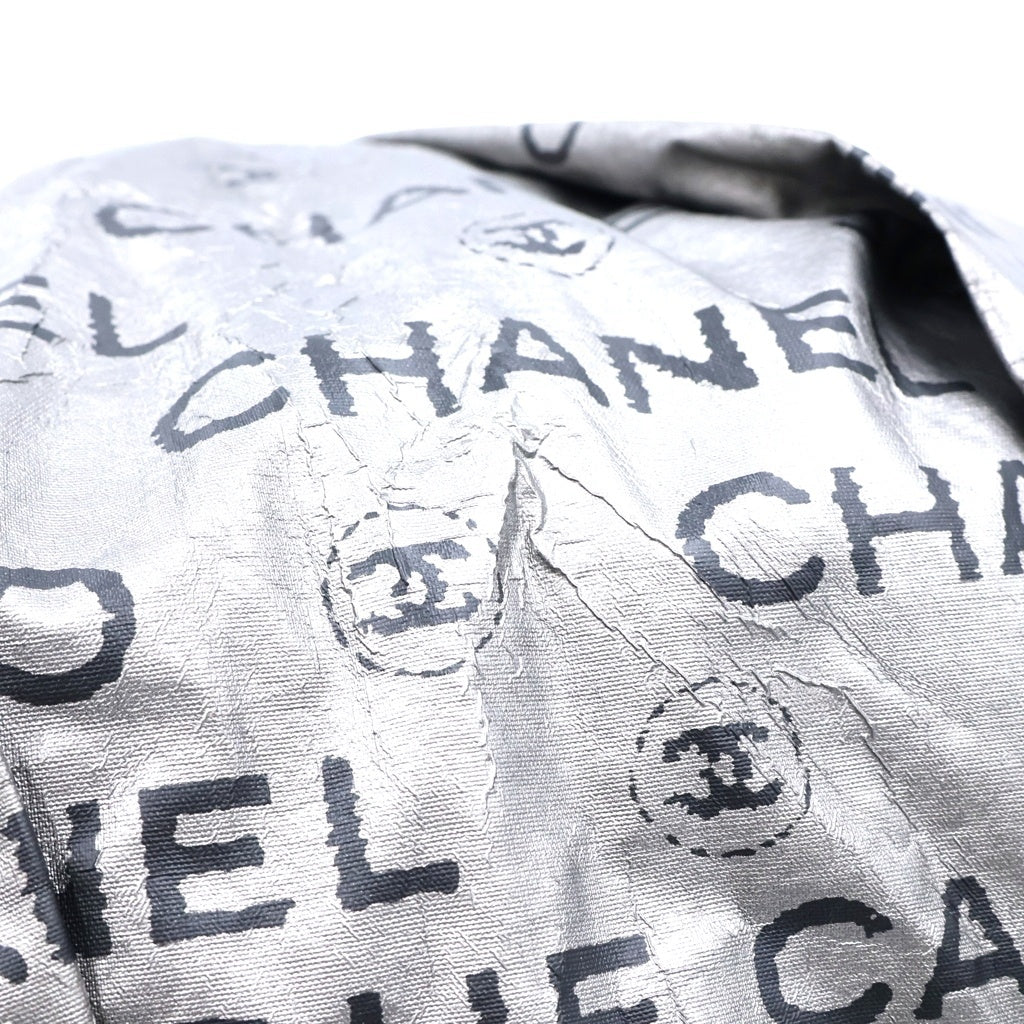 CHANEL(シャネル) アンリミテッド ロゴ ナイロン トートバッグ ショルダーバッグ シルバー レディース