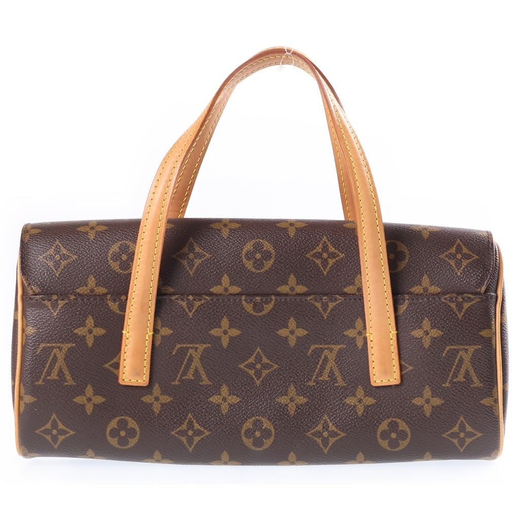 LOUIS VUITTON(ルイヴィトン) モノグラム ソナチネ ハンドバッグ ブラウン レザー×PVC M51902 ゴールド金具 レディース