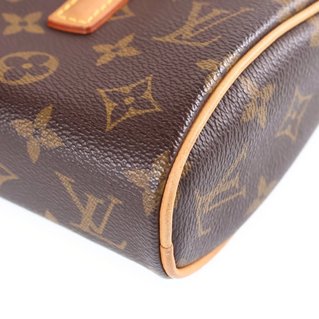LOUIS VUITTON(ルイヴィトン) モノグラム ソナチネ ハンドバッグ ブラウン レザー×PVC M51902 ゴールド金具 レディース