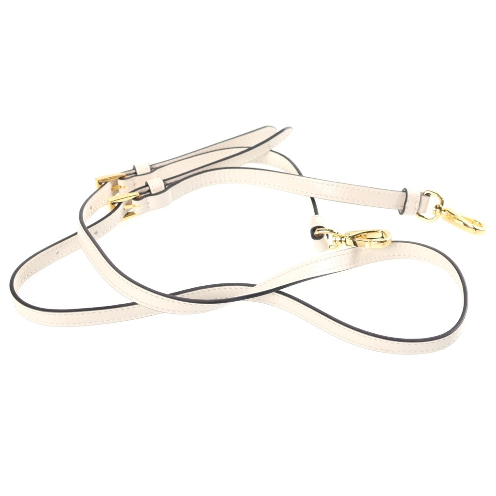 PRADA(プラダ) ボニー ミディアム 2WAYショルダーバッグ ハンドバッグ ホワイト レザー 1BA426 ゴールド金具 レディース