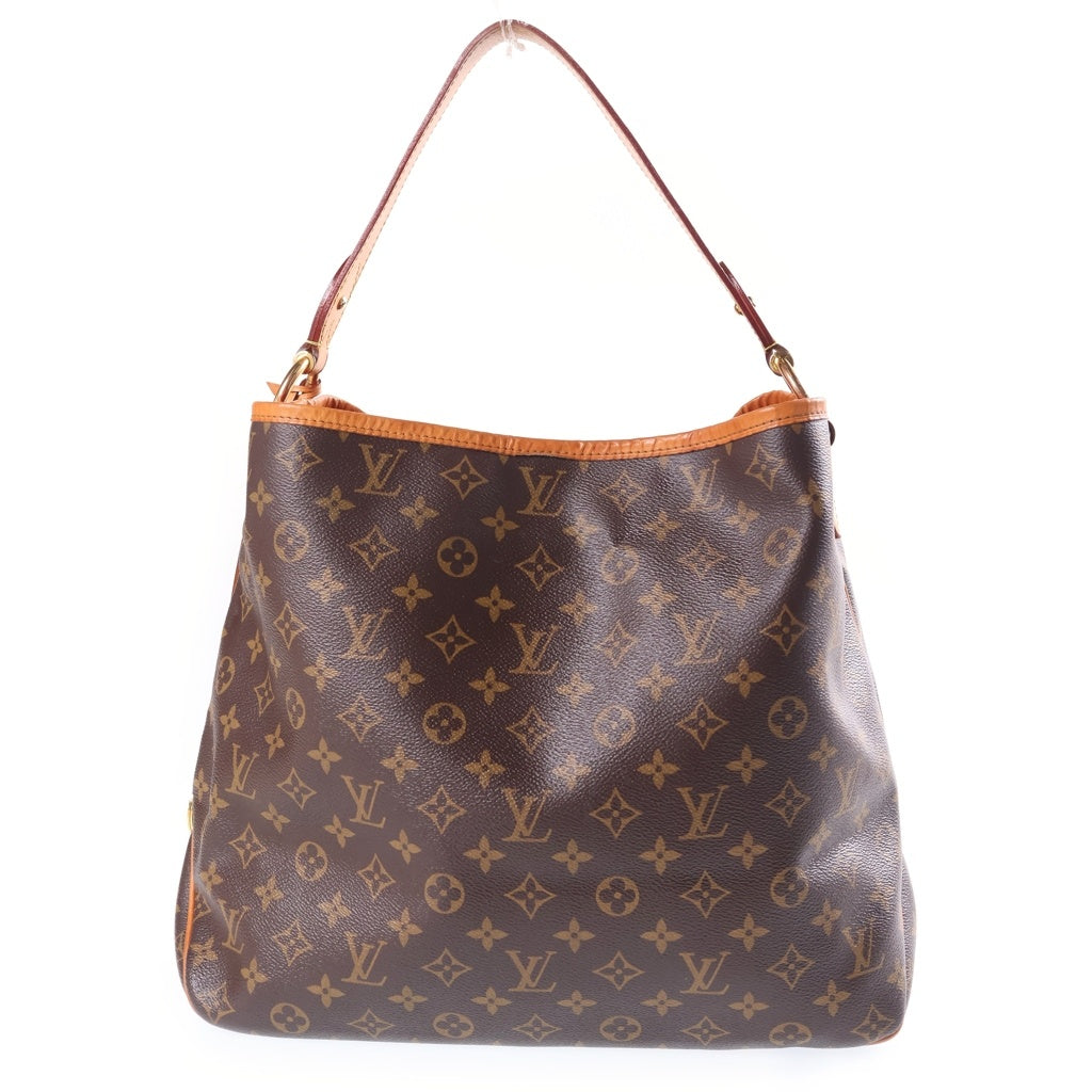 LOUIS VUITTON(ルイヴィトン) モノグラム ディライトフルMM ピヴォワンヌ ハンドバッグ トートバッグ ブラウン レザー×PVC M50157 ゴールド金具 レディース