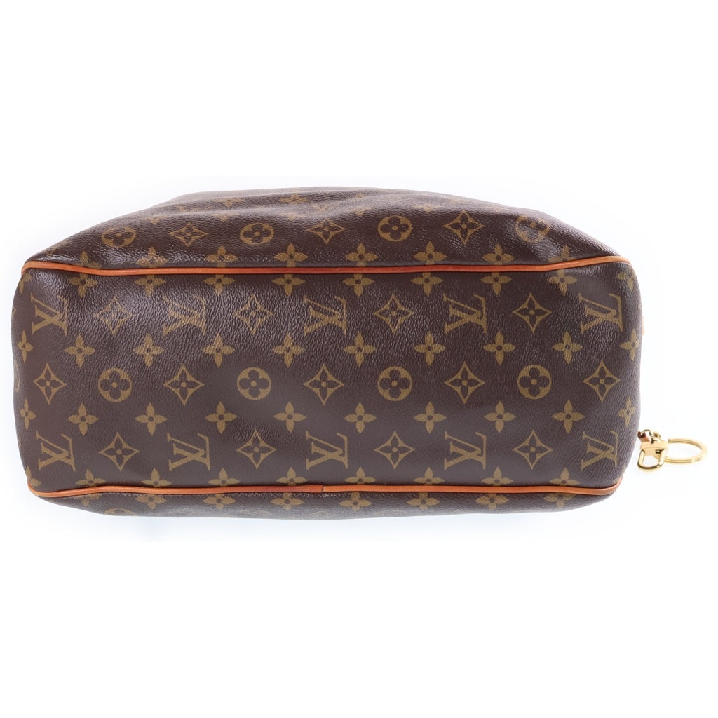 LOUIS VUITTON(ルイヴィトン) モノグラム ディライトフルMM ピヴォワンヌ ハンドバッグ トートバッグ ブラウン レザー×PVC M50157 ゴールド金具 レディース