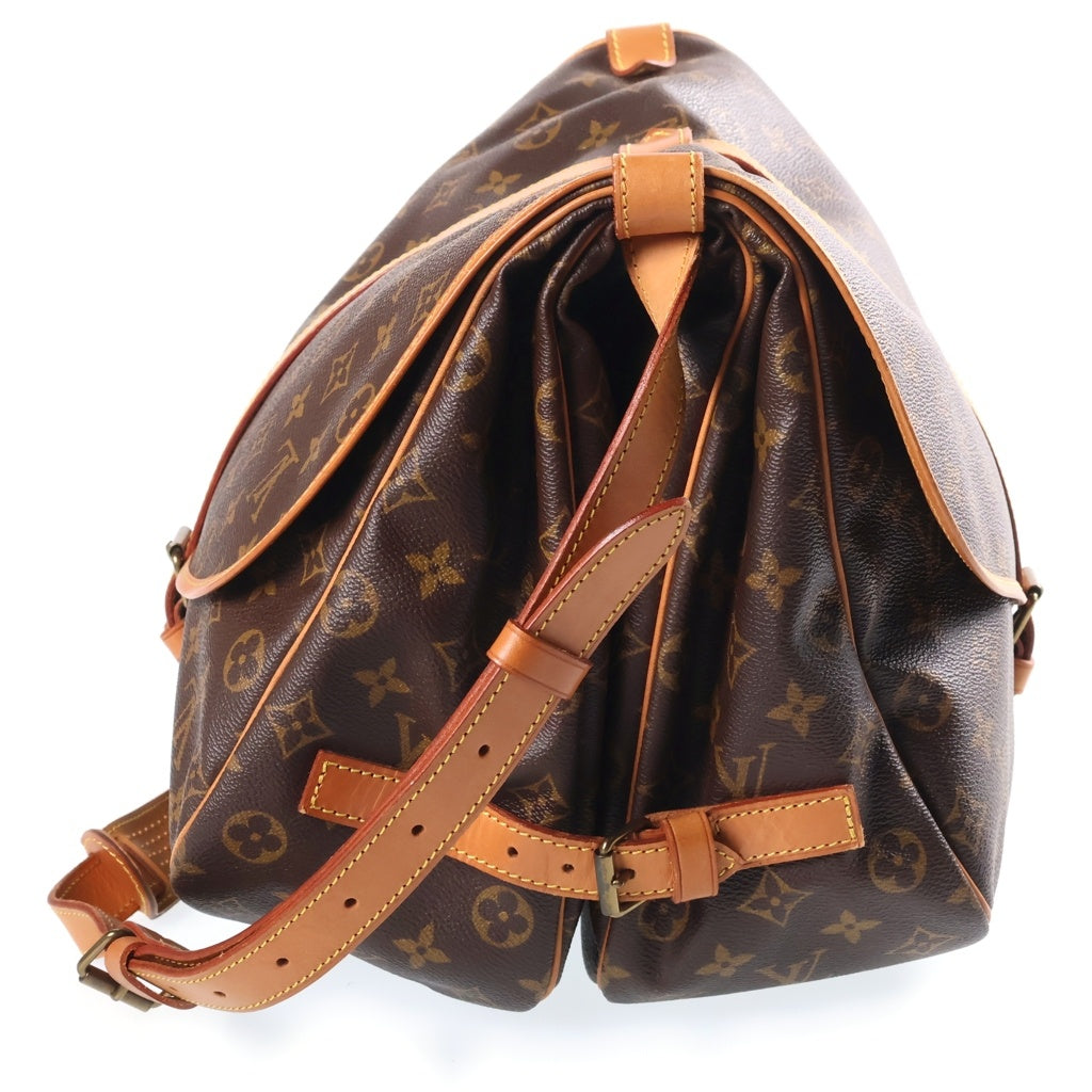 LOUIS VUITTON(ルイヴィトン) モノグラム ソミュール35 ショルダーバッグ ブラウン PVC×レザー M42254