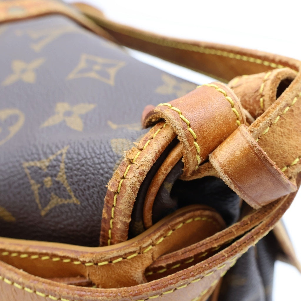 LOUIS VUITTON(ルイヴィトン) モノグラム ソミュール30 ショルダーバッグ ブラウン レザー×PVC M42256 ゴールド金具 レディース