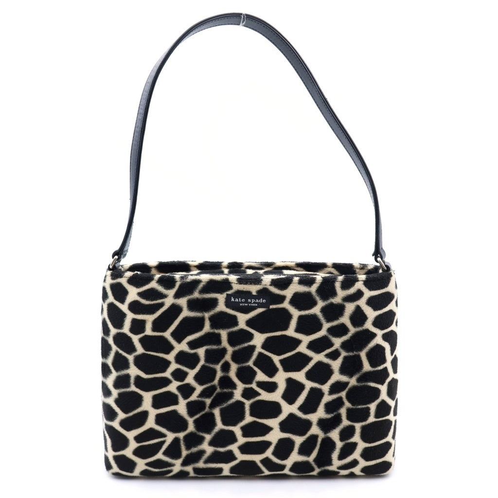 Kate Spade(ケイトスペード) ジラフ柄 ワンショルダーバッグ ブラック×ホワイト レザー レディース