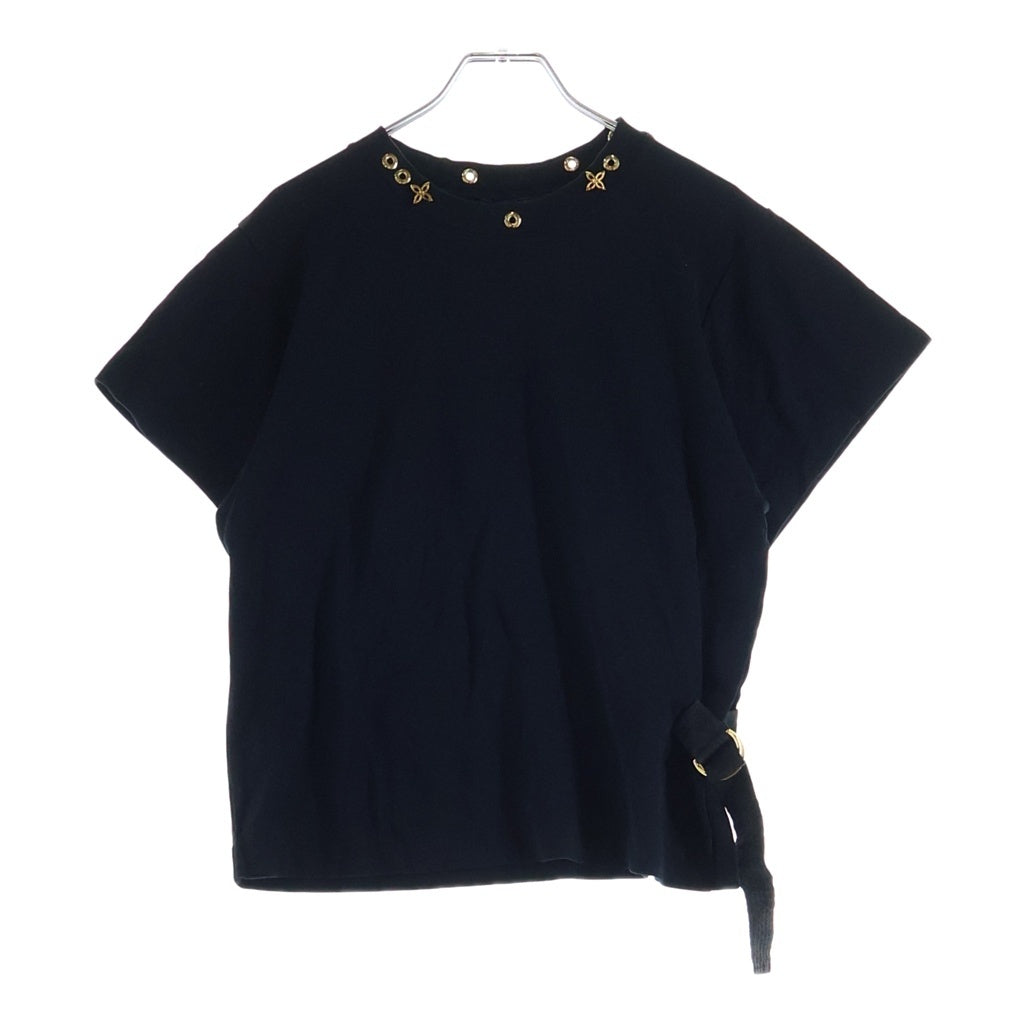 LOUIS VUITTON(ルイヴィトン) 19SS サイドストラップ Tシャツ カットソー 半袖 コットン ブラック RW191W JG2 FGTS03