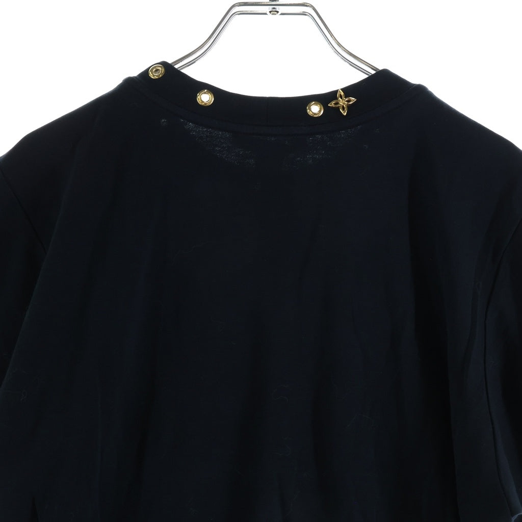 LOUIS VUITTON(ルイヴィトン) 19SS サイドストラップ Tシャツ カットソー 半袖 コットン ブラック RW191W JG2 FGTS03