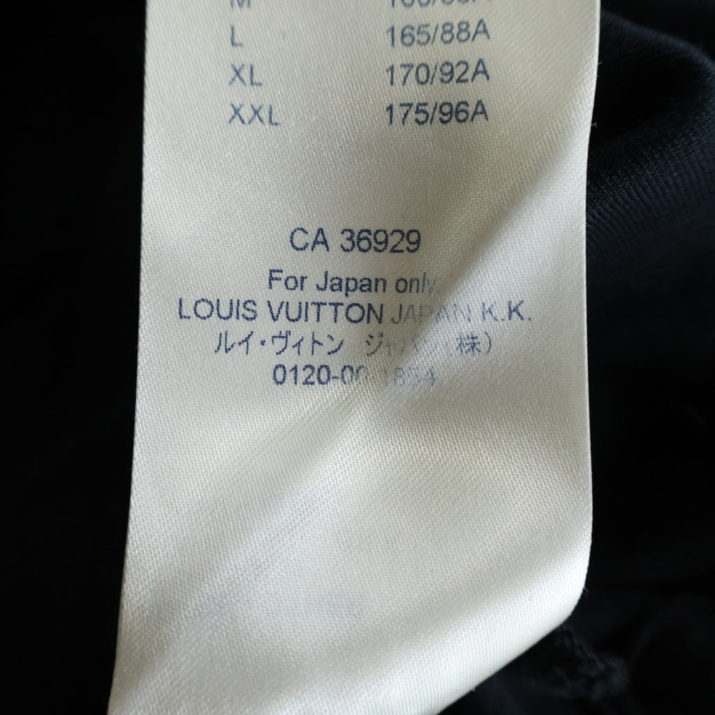 LOUIS VUITTON(ルイヴィトン) 19SS サイドストラップ Tシャツ カットソー 半袖 コットン ブラック RW191W JG2 FGTS03