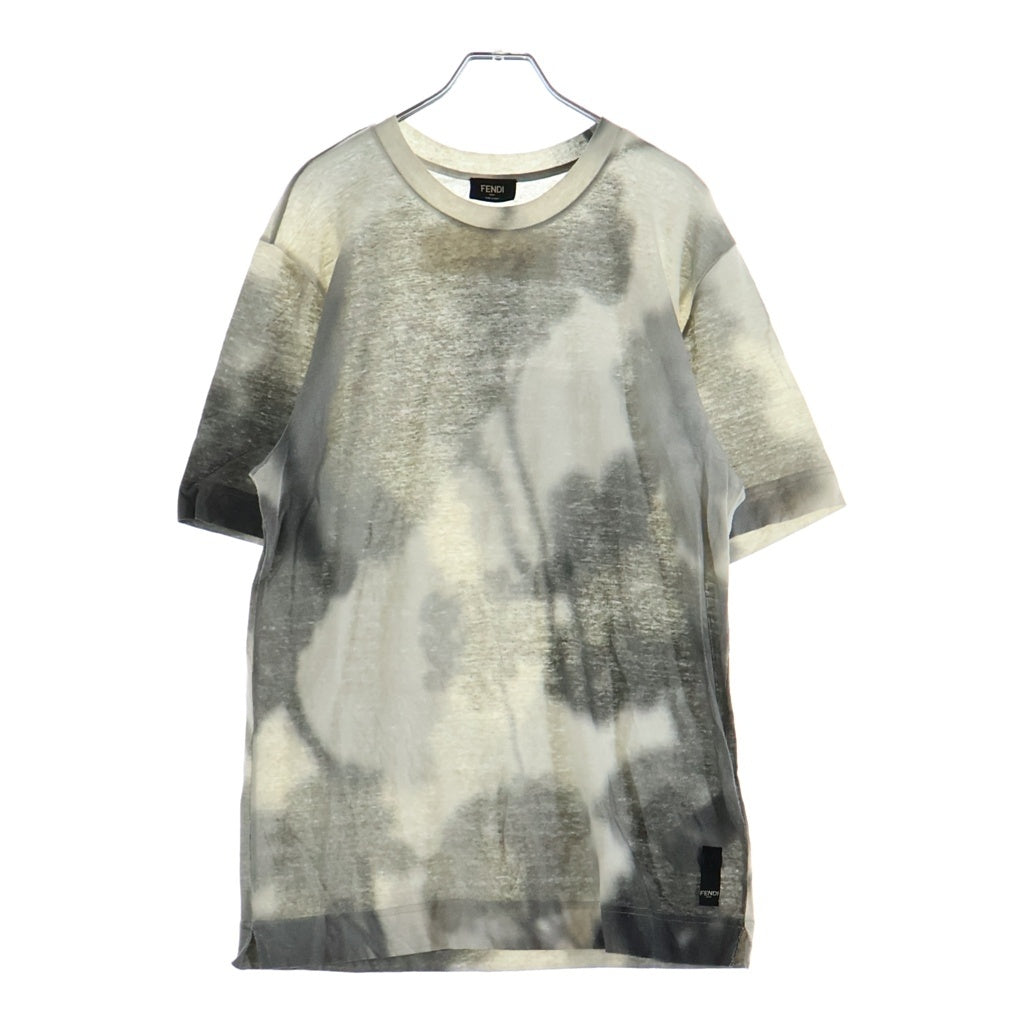FENDI(フェンディ) Tシャツ 半袖 ロゴ ホワイト/グレー FY1064