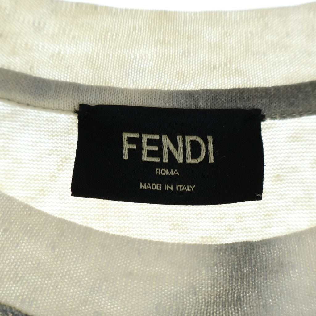 FENDI(フェンディ) Tシャツ 半袖 ロゴ ホワイト/グレー FY1064