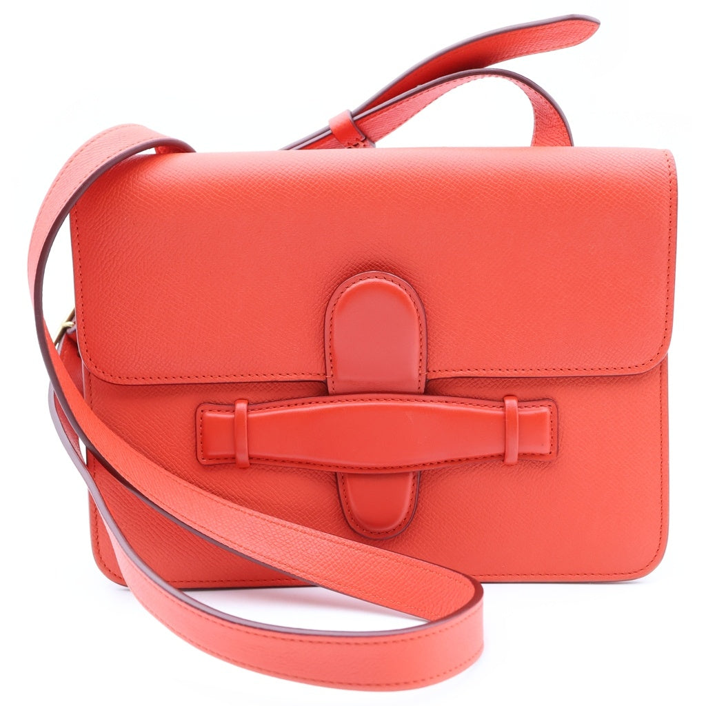 CELINE(セリーヌ) シンメトリカル ショルダーバッグ レッド レザー レディース