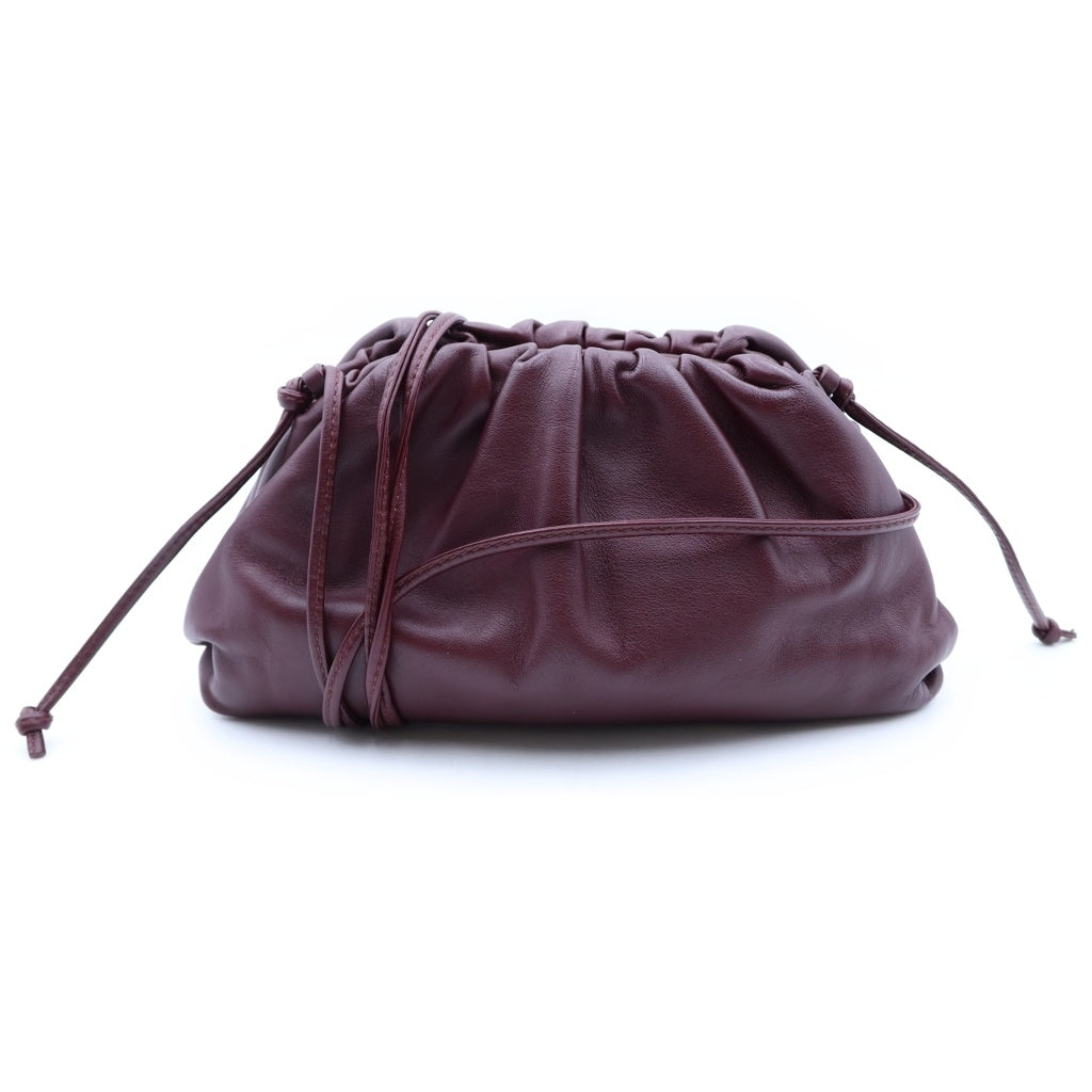 BOTTEGA VENETA(ボッテガヴェネタ) がま口 ミニショルダーバッグ ボルドー ワインレッド レザー レディース