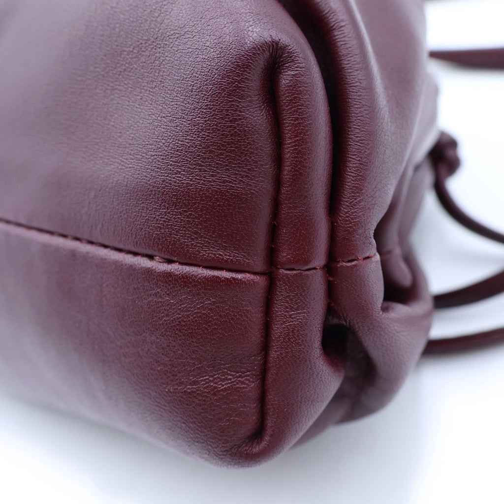 BOTTEGA VENETA(ボッテガヴェネタ) がま口 ミニショルダーバッグ ボルドー ワインレッド レザー レディース