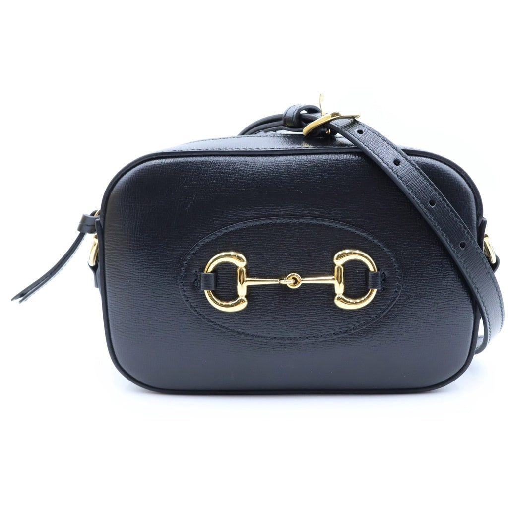 GUCCI(グッチ) ホースビット 1955 ショルダーバッグ レザー ゴールド金具 ブラック 760196 レディース