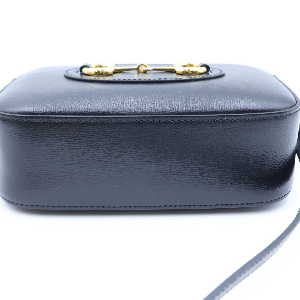 GUCCI(グッチ) ホースビット 1955 ショルダーバッグ レザー ゴールド金具 ブラック 760196 レディース