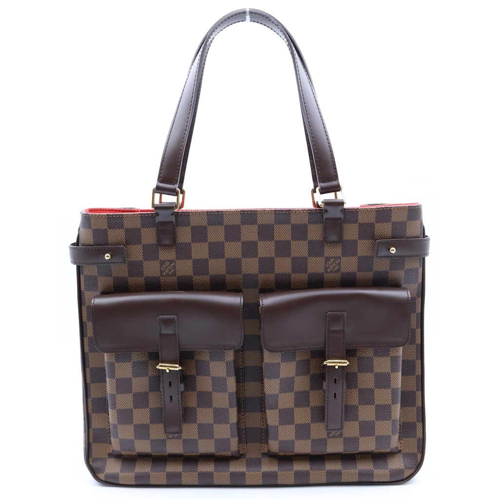 LOUIS VUITTON(ルイヴィトン) ダミエ ユゼス PVC レザー トートバッグ ゴールド金具 ブラウン N51128 レディース