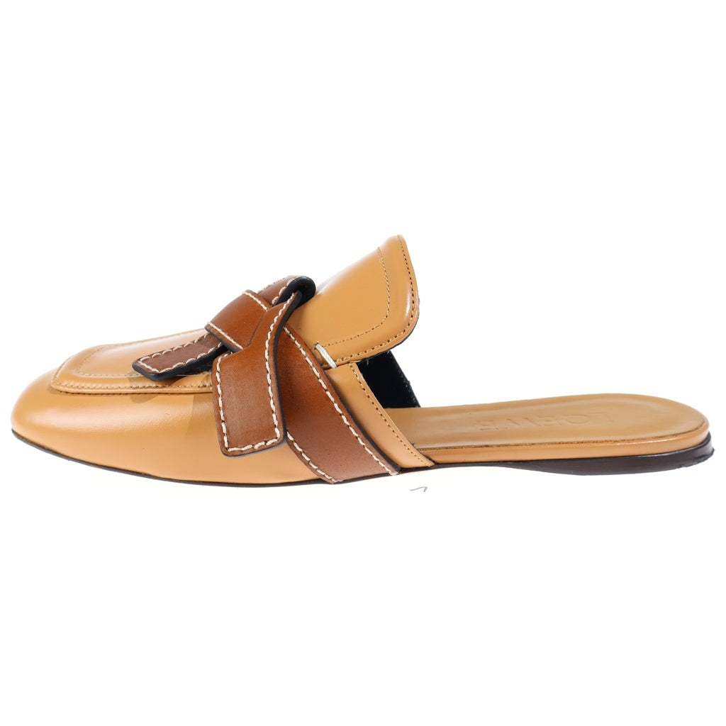 LOEWE(ロエベ) ゲート レザーミュール フラットシューズ ブラウン #36 レディース