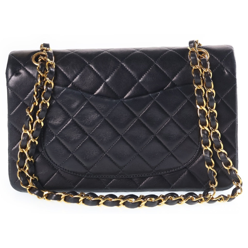 CHANEL(シャネル) マトラッセ23 Wフラップ Wチェーンショルダーバッグ ラムスキン レザー ゴールド金具 ブラック 2番台 レディース
