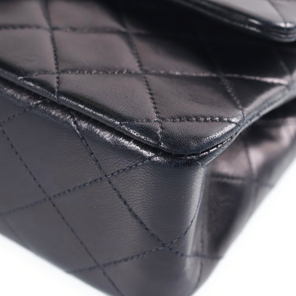 CHANEL(シャネル) マトラッセ23 Wフラップ Wチェーンショルダーバッグ ラムスキン レザー ゴールド金具 ブラック 2番台 レディース