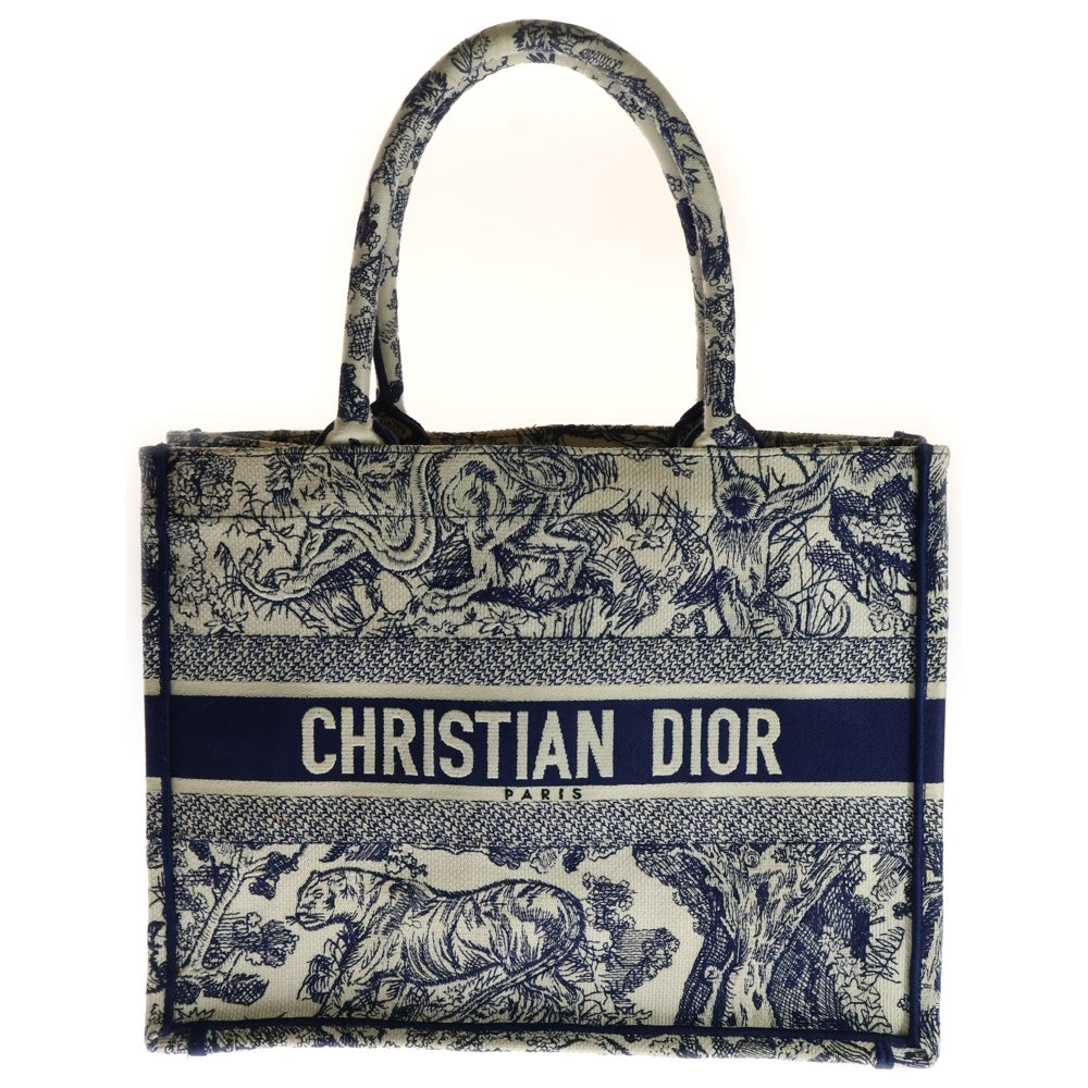 Christian Dior(クリスチャンディオール) BOOK TOTE ブックトート ミディアム トワルドゥジュイエンブロダイアリー 総柄 ハンドバッグ ネイビー