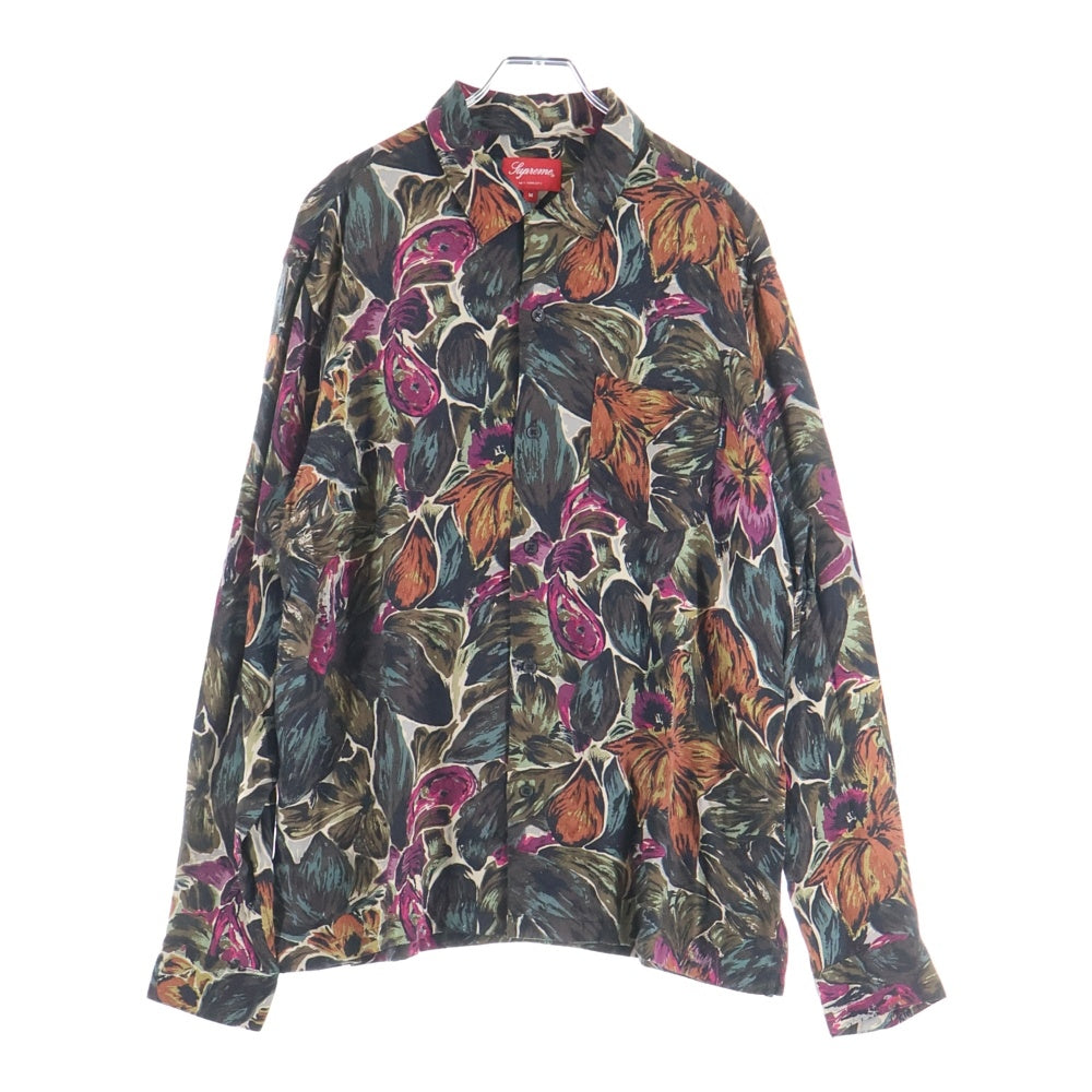 SUPREME(シュプリーム) 17AW Painted Floral Rayon Shirt フラワー 総柄 レーヨン 長袖シャツ マルチ