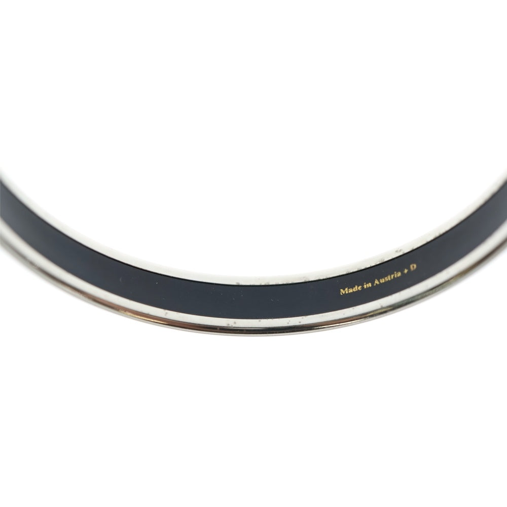 HERMES(エルメス) エマイユPM バングル ブレスレット ピンク×ブラック×シルバー GP