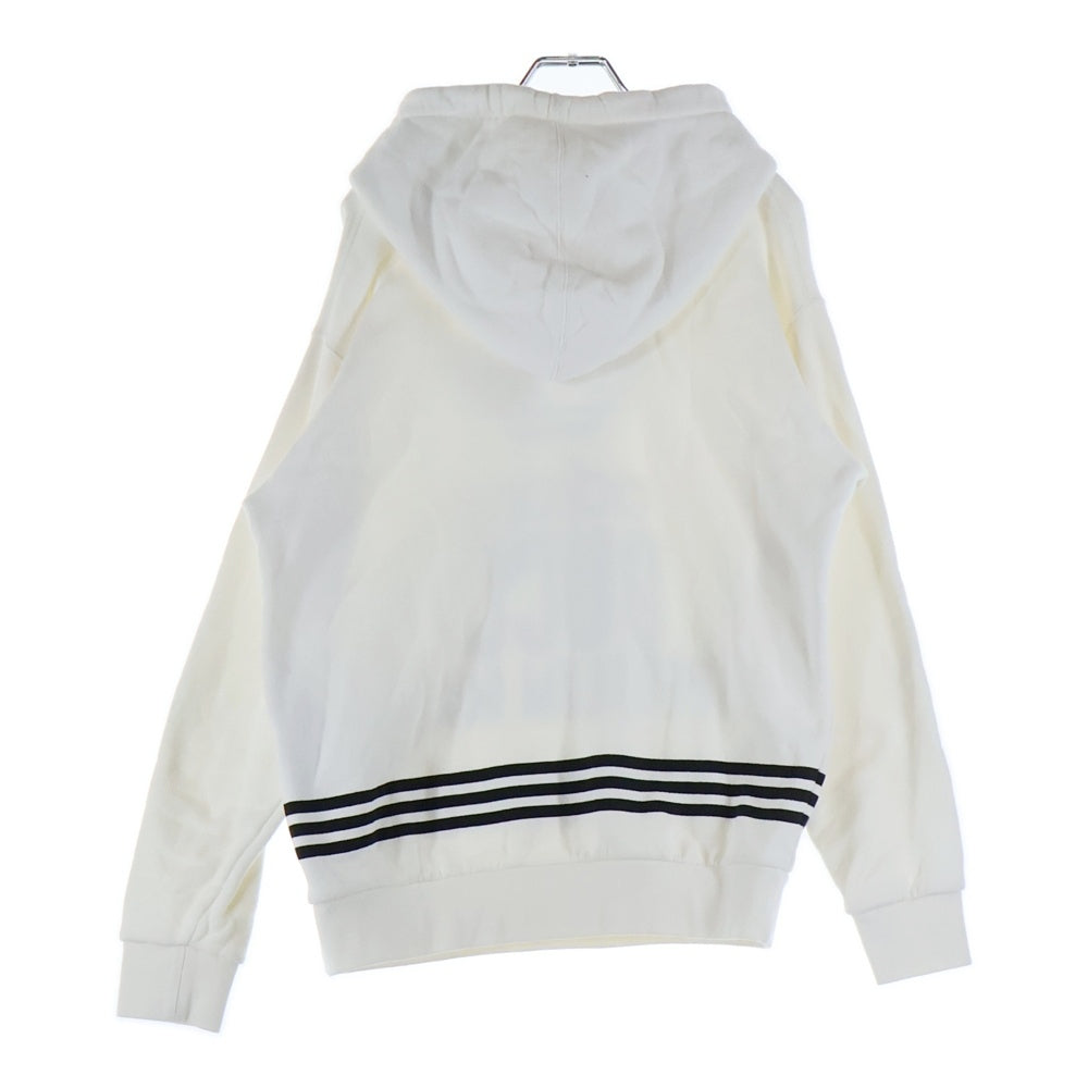 GUCCI(グッチ) ×adidas アディダス トレフォイル ロゴプリント プルオーバースウェットパーカー フーディー ホワイト 717427