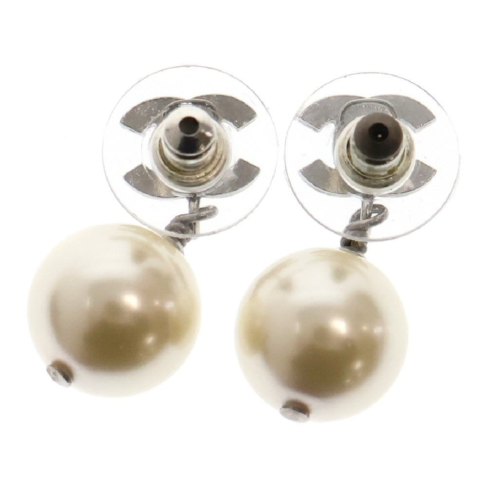 CHANEL(シャネル) ココマーク ラインストーン フェイクパールピアス A22V メタル シルバー アクセサリー