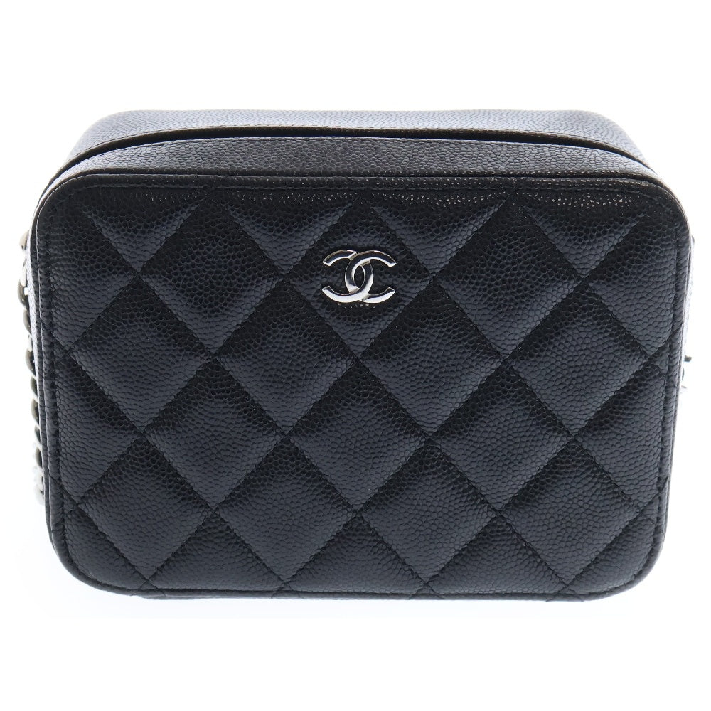 CHANEL(シャネル) マトラッセ ミニ カメラバッグ ブラック キャビアスキン シルバー金具 AP2426 ショルダーバック