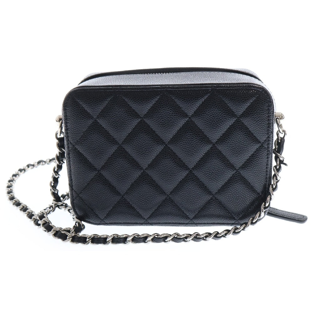 CHANEL(シャネル) マトラッセ ミニ カメラバッグ ブラック キャビアスキン シルバー金具 AP2426 ショルダーバック