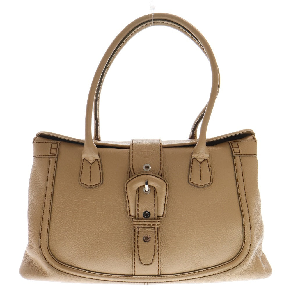 TOD'S(トッズ) ハンドバッグ ベージュ レザー 肩掛けバッグ シルバー金具
