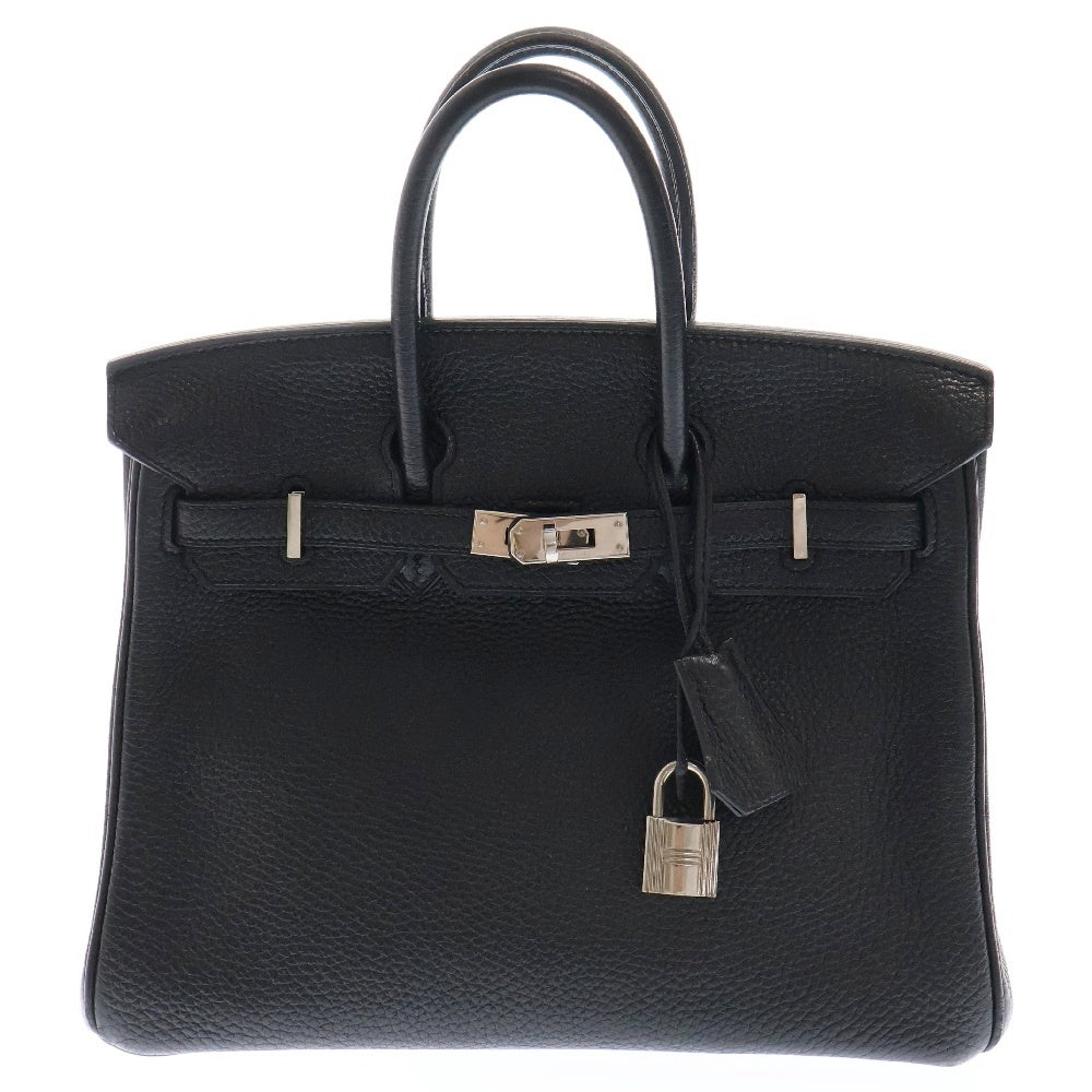 HERMES(エルメス) バーキン25 黒 ブラック トリヨン シルバー金具 □Q刻印 ハンドバッグ