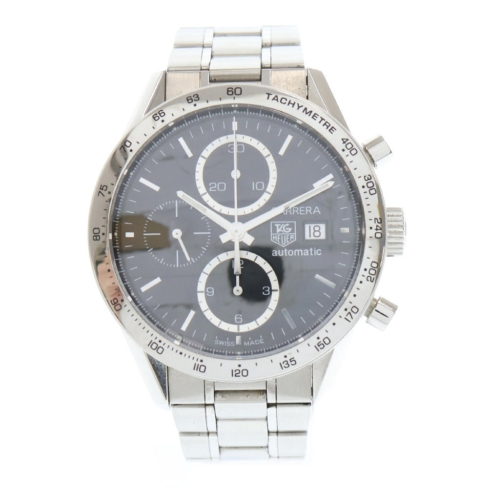 TAG HEUER(タグホイヤー) カレラ キャリバー16 クロノグラフ 黒文字盤 ステンレス SS/AT 自動巻き CV2016‐2 メンズ 腕時計