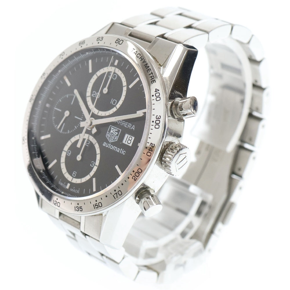 TAG HEUER(タグホイヤー) カレラ キャリバー16 クロノグラフ 黒文字盤 ステンレス SS/AT 自動巻き CV2016‐2 メンズ 腕時計
