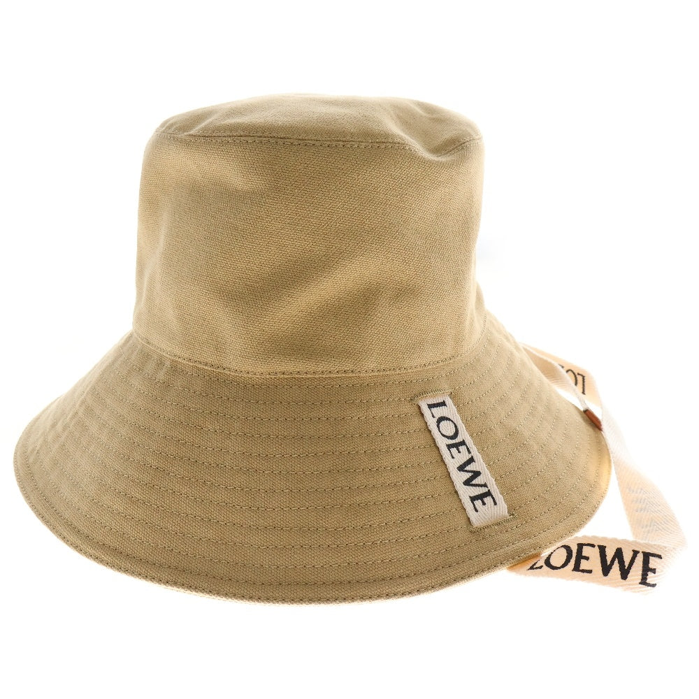 LOEWE(ロエベ) フィッシャーマンハット ロゴ バケットハット ベージュ コットン レディース
