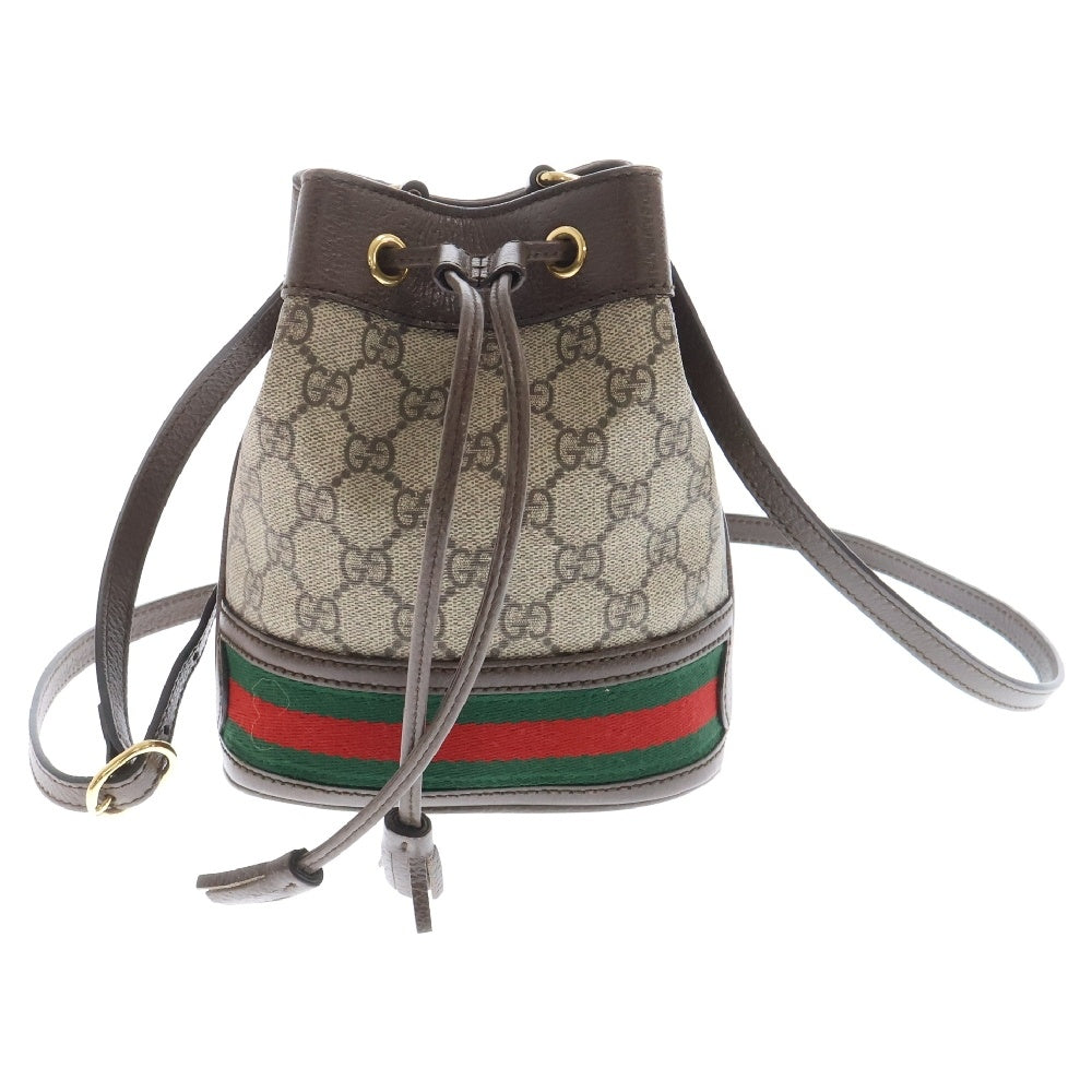 GUCCI(グッチ) GGスプリーム オフディア シェリーライン スモールバケットバッグ ショルダーバッグ ベージュ 550620