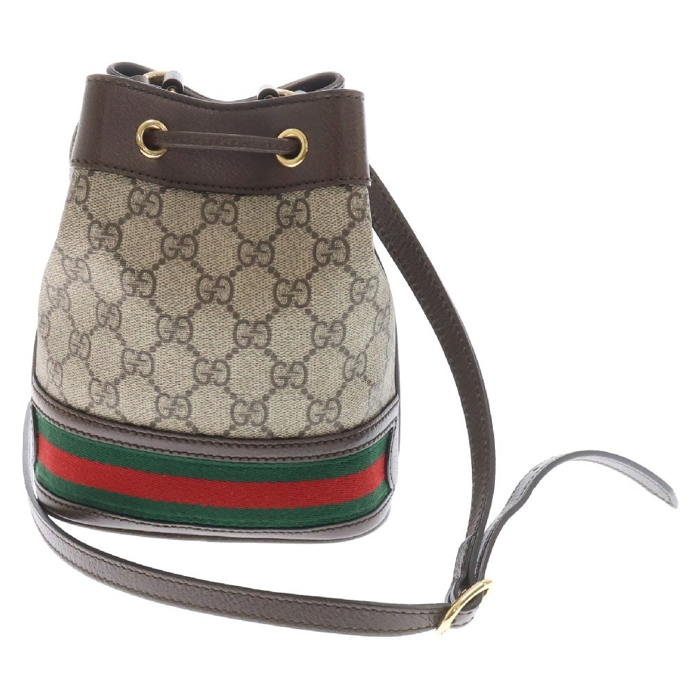 GUCCI(グッチ) GGスプリーム オフディア シェリーライン スモールバケットバッグ ショルダーバッグ ベージュ 550620