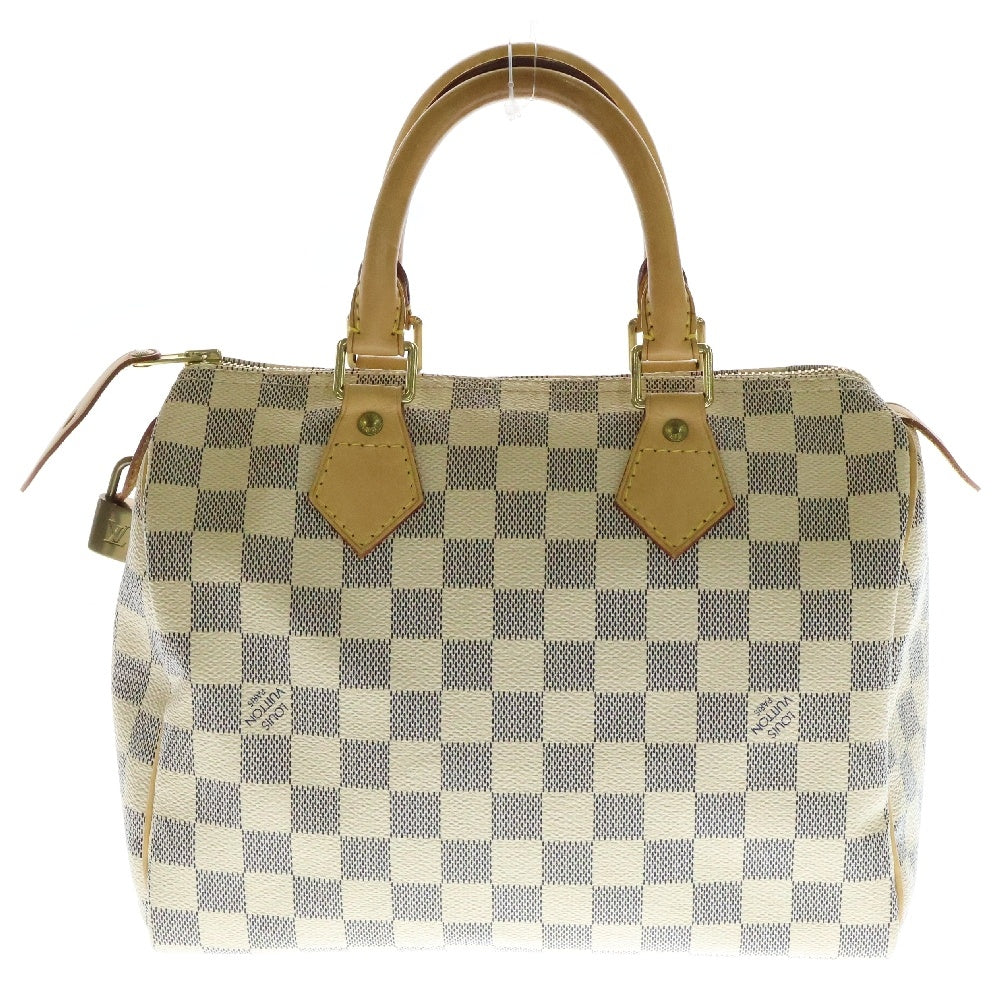 LOUIS VUITTON(ルイヴィトン) ダミエ・アズール スピーディ25 ハンドバッグ ミニボストンバッグ 白 PVCレザー N41534