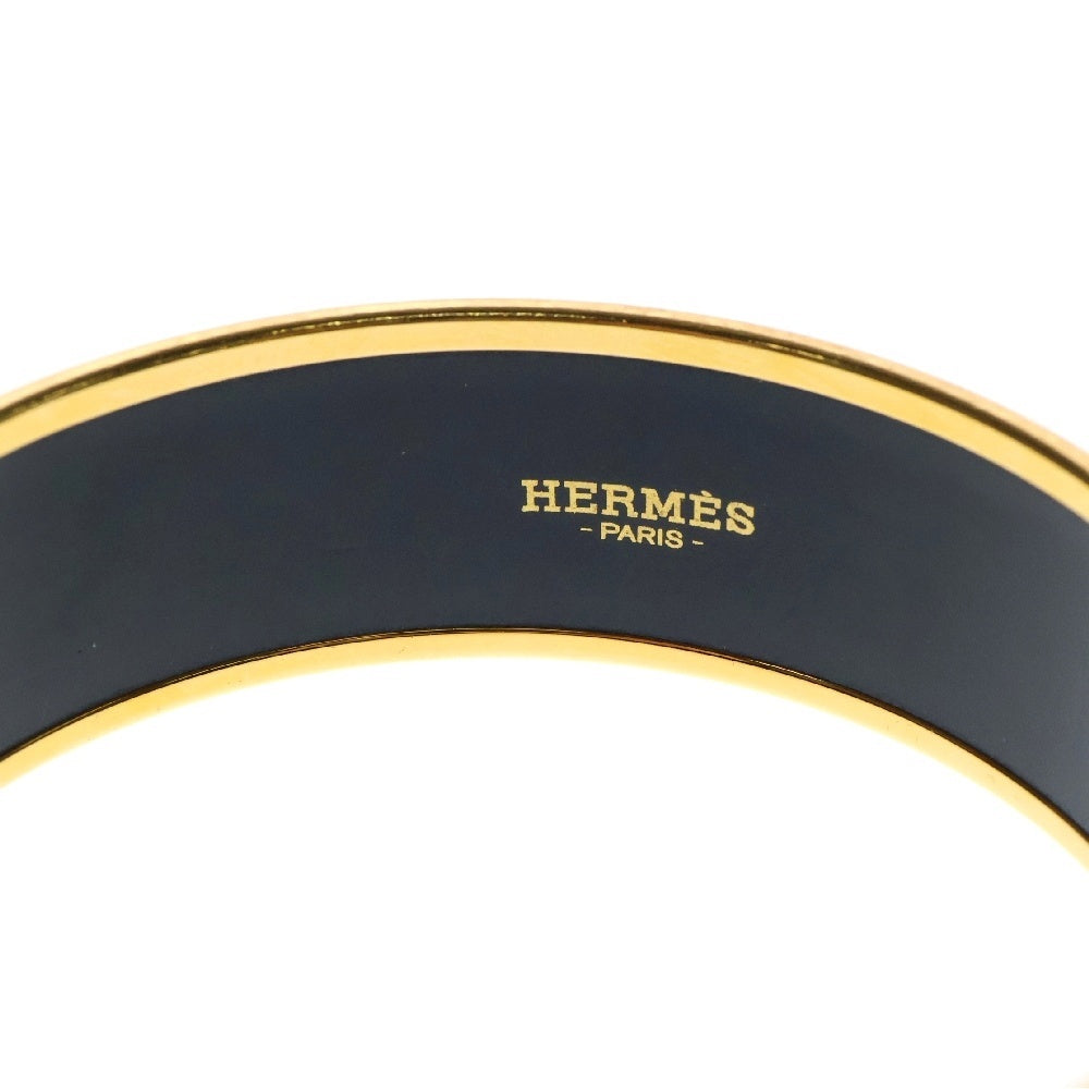 HERMES(エルメス) エマイユGM ホース モチーフ ベージュ×ゴールド GP 七宝焼き バングル アクセサリー
