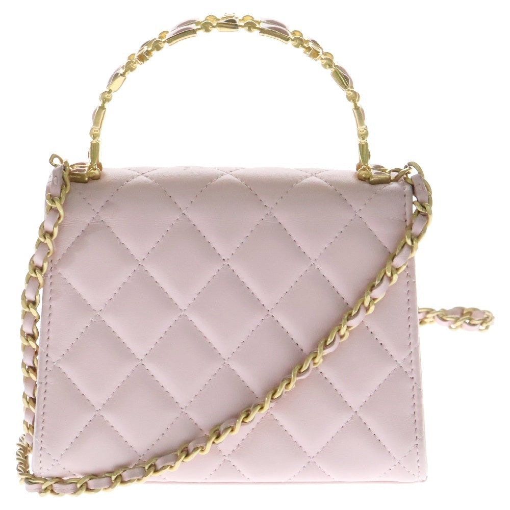 CHANEL(シャネル) マトラッセ ココマーク 2wayチェーンショルダーバッグ ハンドバッグ ピンク ラムスキン ゴールド金具 AP2945