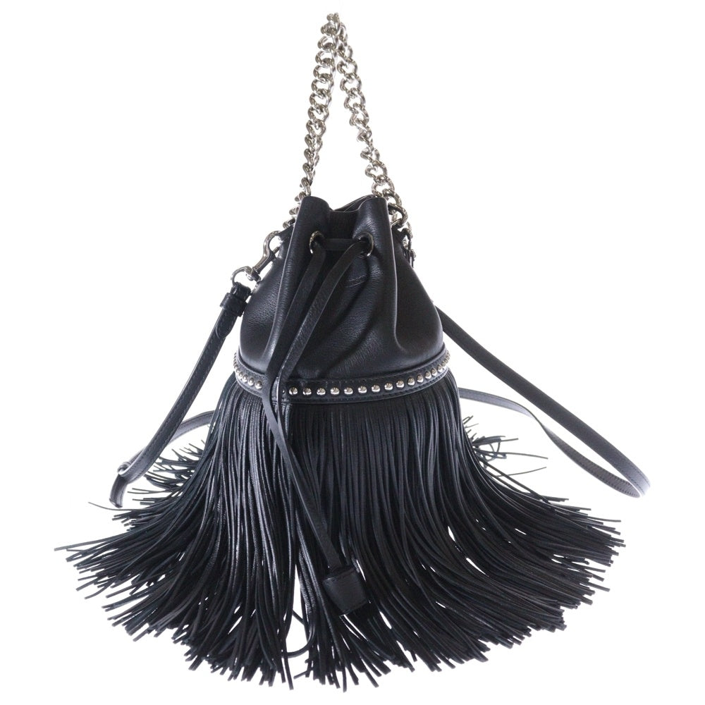 J&M DAVIDSON(ジェイアンドエムデヴィッドソン) FRINGE CARNIVAL PEEKY フリンジ カーニバル ピーキー 2WAY スタッズ レザー ハンド ショルダー バッグ ブラック
