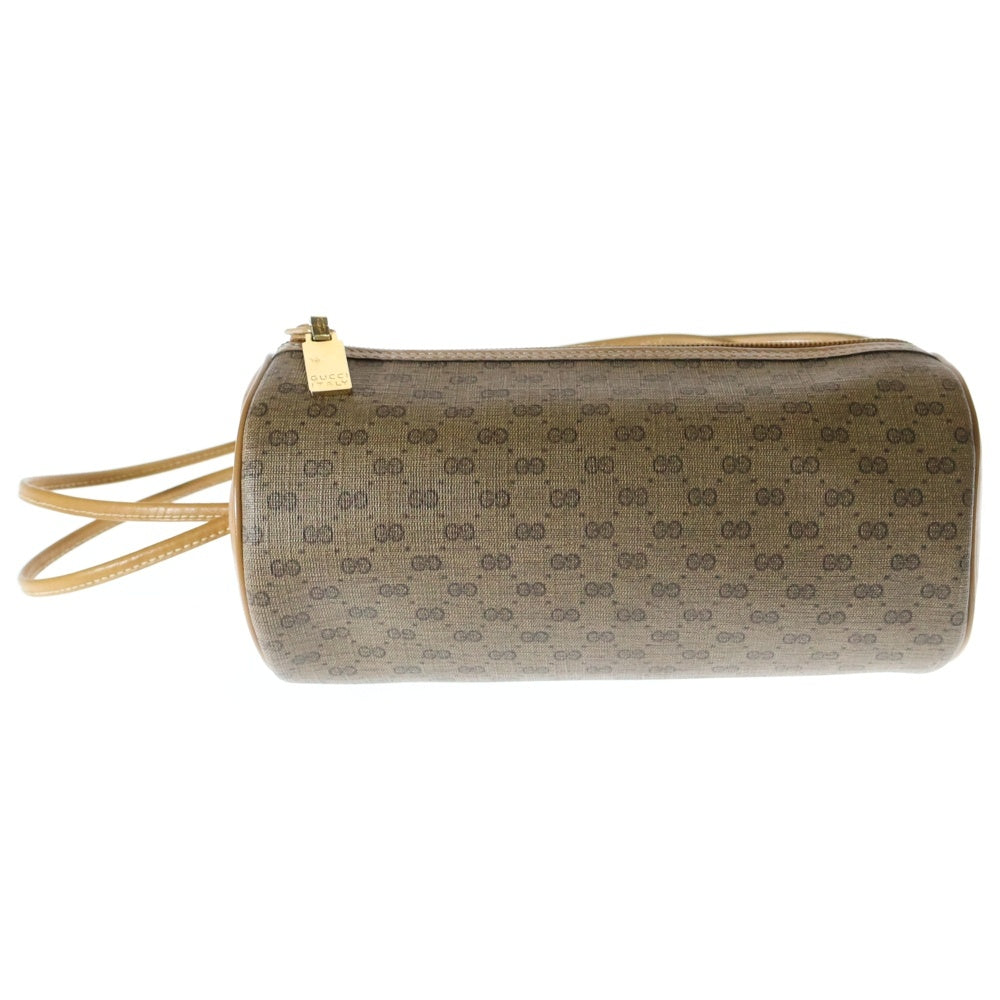 GUCCI(グッチ) マイクロGG ポーチ セカンドバッグ 収納 ブラウン レザー×PVC